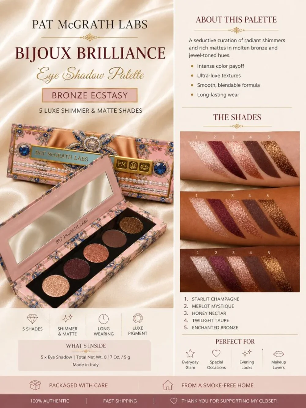 Pat McGrath Labs Bijoux Brilliance Eye Shadow Palette – Bronze Ecstasy